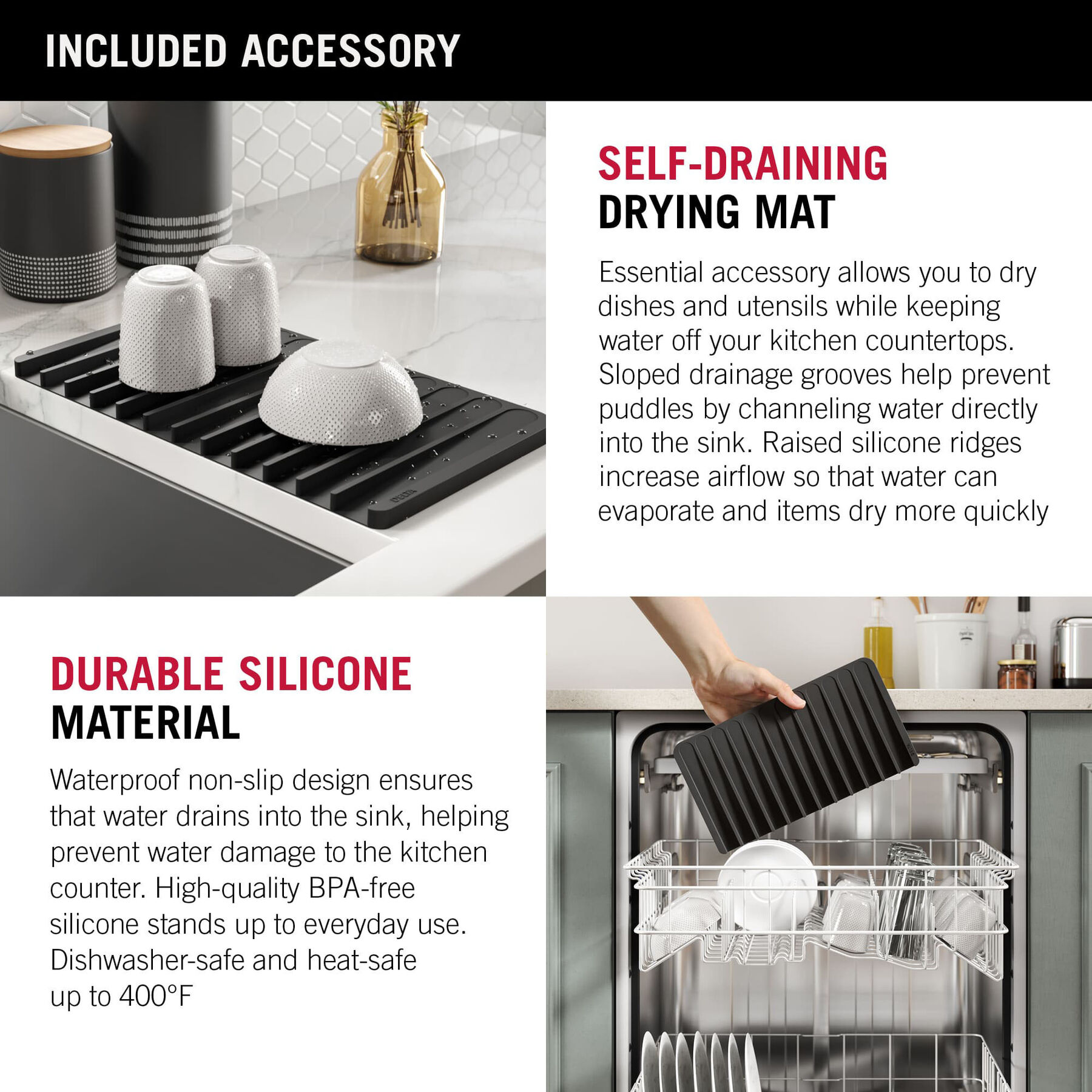 33” Workstation Kitchen Sink Undermount 16 Gauge Stainless Steel 50/50 Double Bowl with WorkFlow™ Ledge and Accessories, image 3